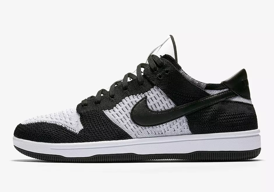 Nike Dunk Low Flyknit לבן שחור 917746-100