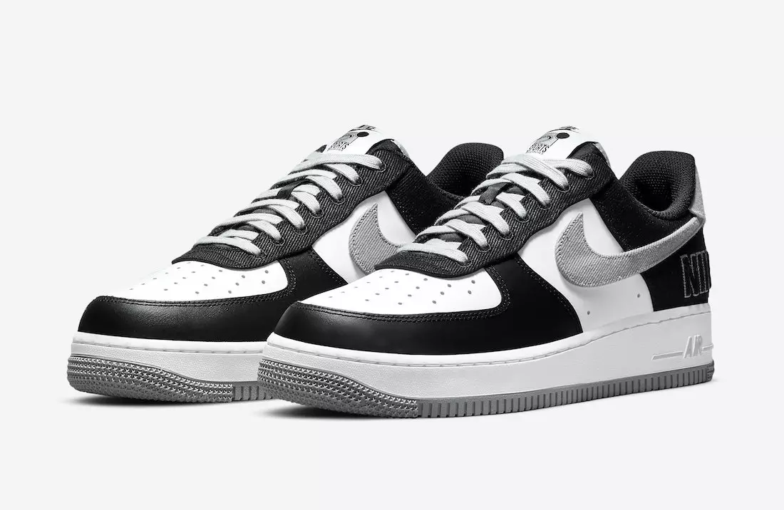 Nike Air Force 1 Low EMB Black Flat Silver CT2301-001 Utgivningsdatum