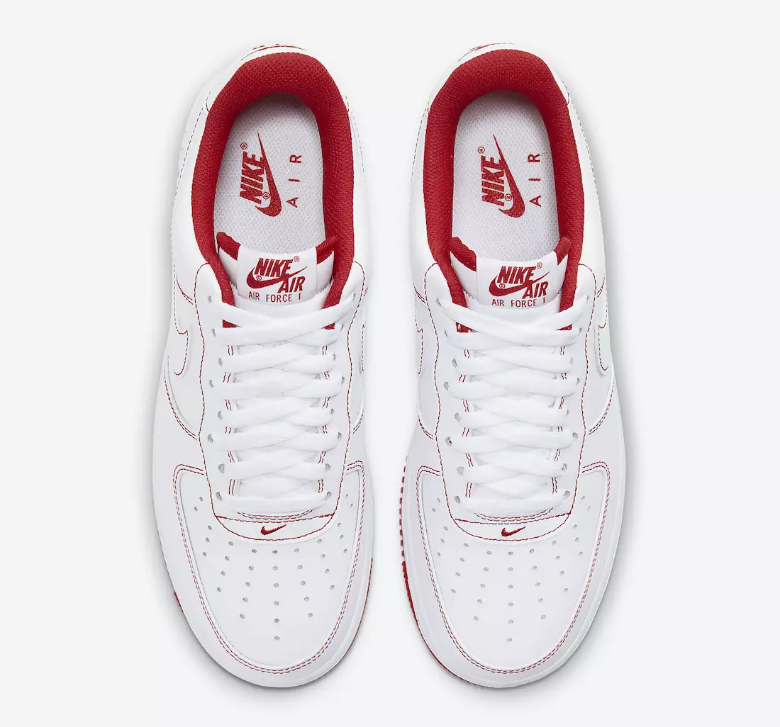 تاريخ الإصدار Nike Air Force 1 Low White University أحمر CV1724-100