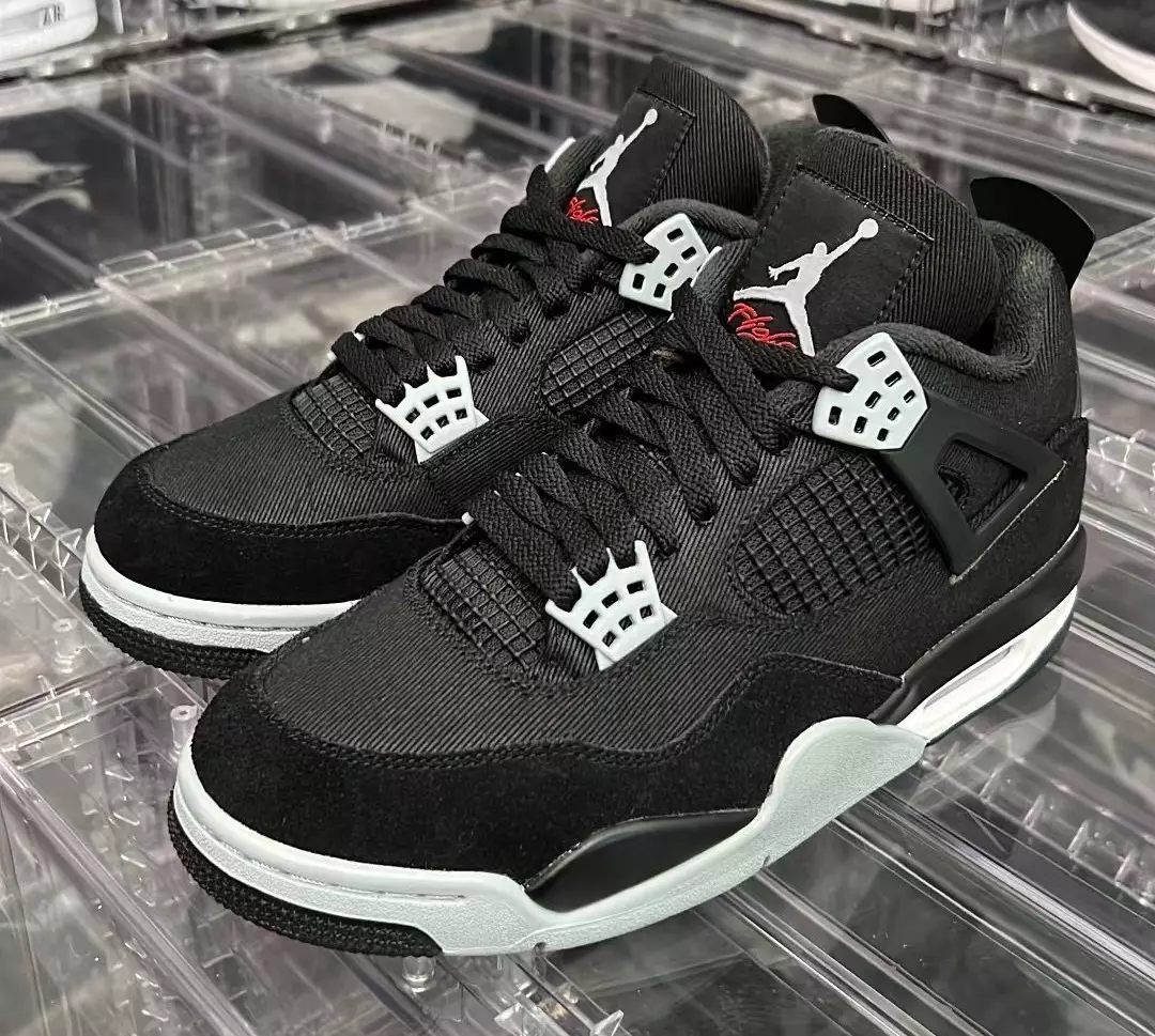 Air Jordan 4 must lõuend hele terashall DH7138-006, väljalaskekuupäev