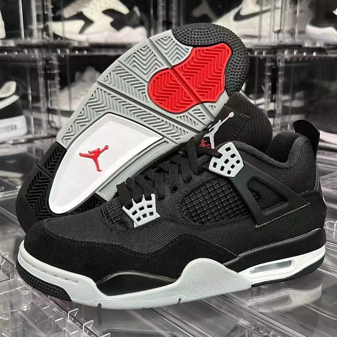 Air Jordan 4 must lõuend hele terashall DH7138-006, väljalaskekuupäev