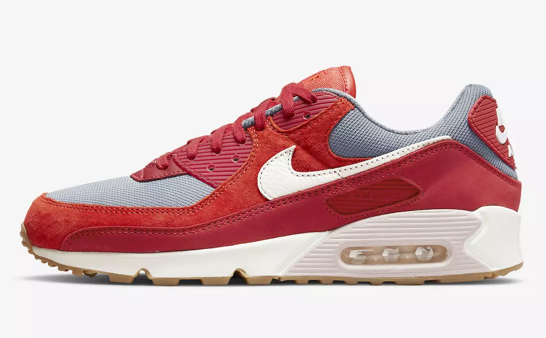 Nike Air Max 90 Gym Red Pale Ivory Habanero Red DH4621-600 Tarehe ya Kutolewa