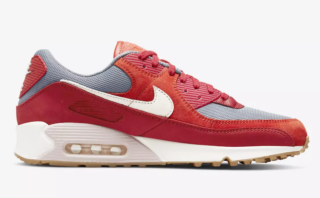 Nike Air Max 90 Gym အနီရောင်ဖျော့ Ivory Habanero အနီရောင် DH4621-600 ဖြန့်ချိသည့်ရက်စွဲ