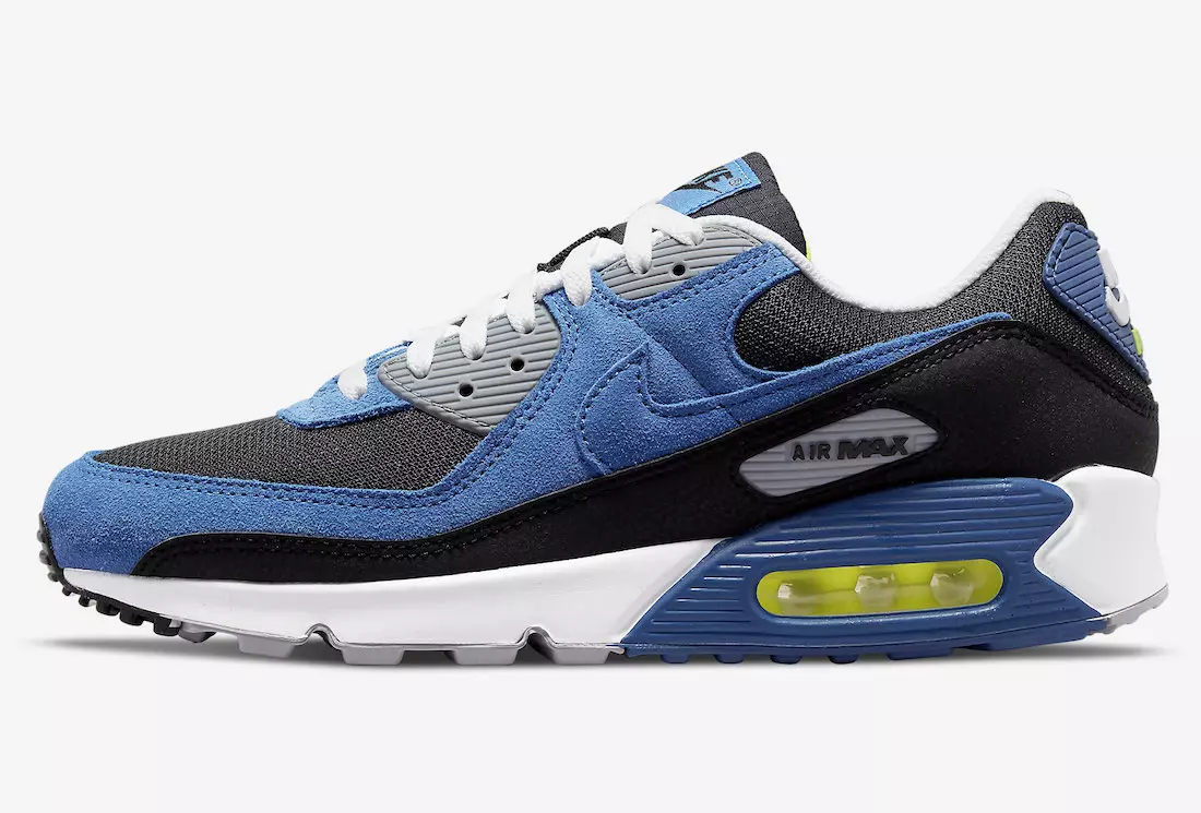 Nike Air Max 90 Black Blue Volt DM0029-001 Дата на издаване