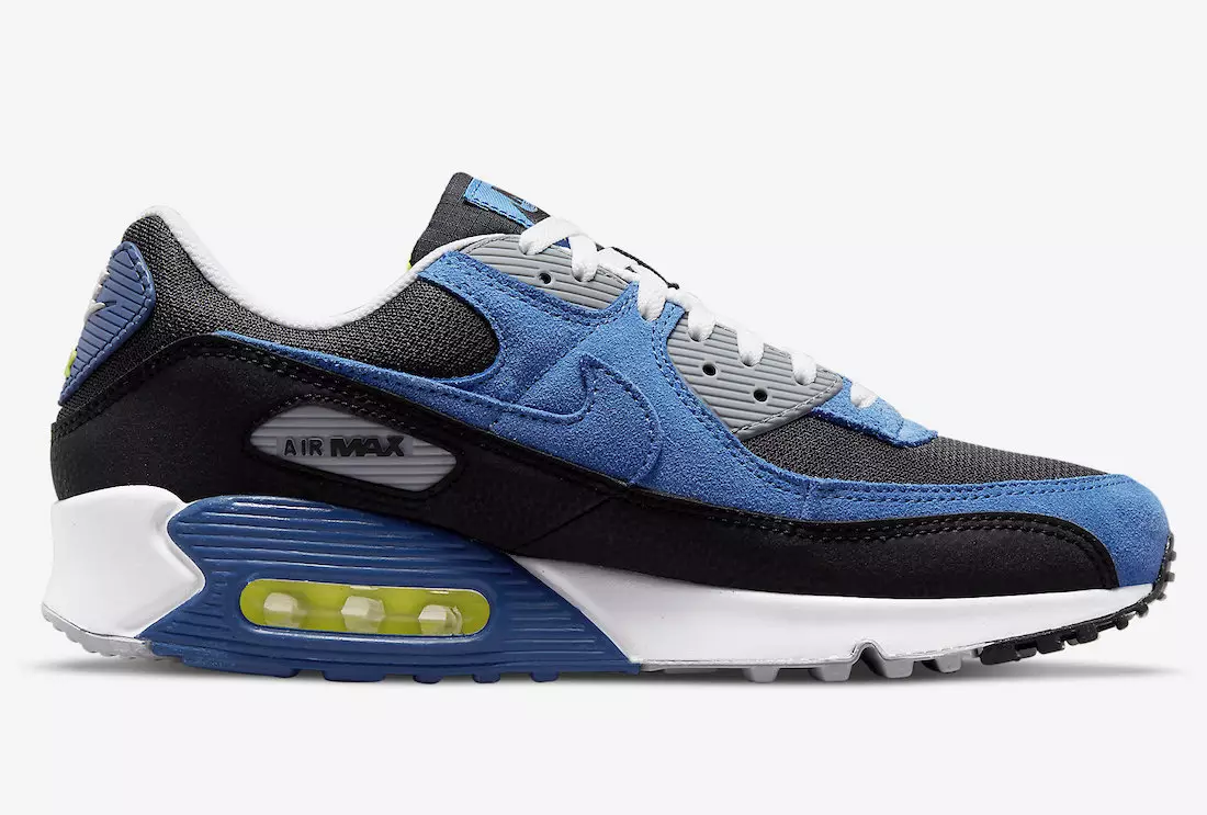 Nike Air Max 90 Black Blue Volt DM0029-001 გამოშვების თარიღი