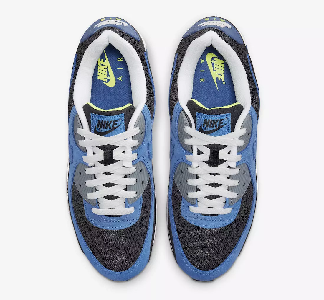 Nike Air Max 90 Black Blue Volt DM0029-001 Санаи барориши