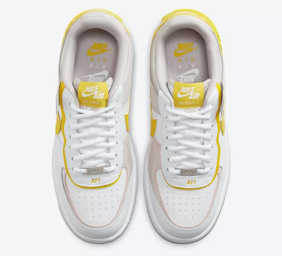 Nike Air Force 1 Shadow White Yellow CJ1641-102 מעלדונג טאָג