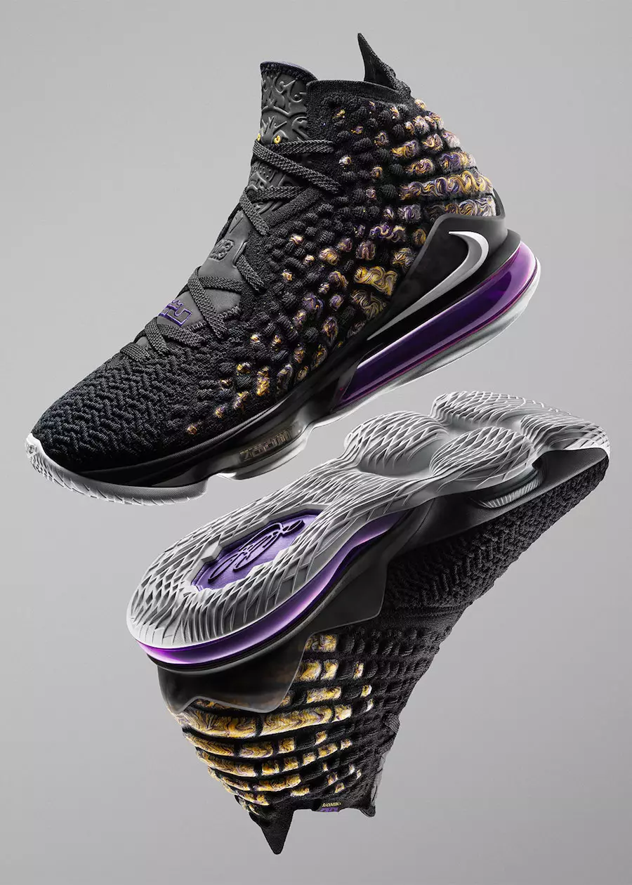 Nike LeBron 17 Binafsha Oltin Lakers