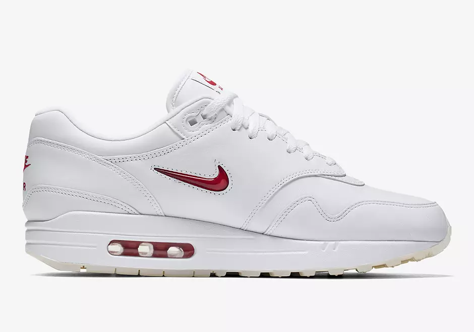 Nike Air Max 1 פּרעמיום סק בריליאַנט ווייַס רויט מעלדונג טאָג