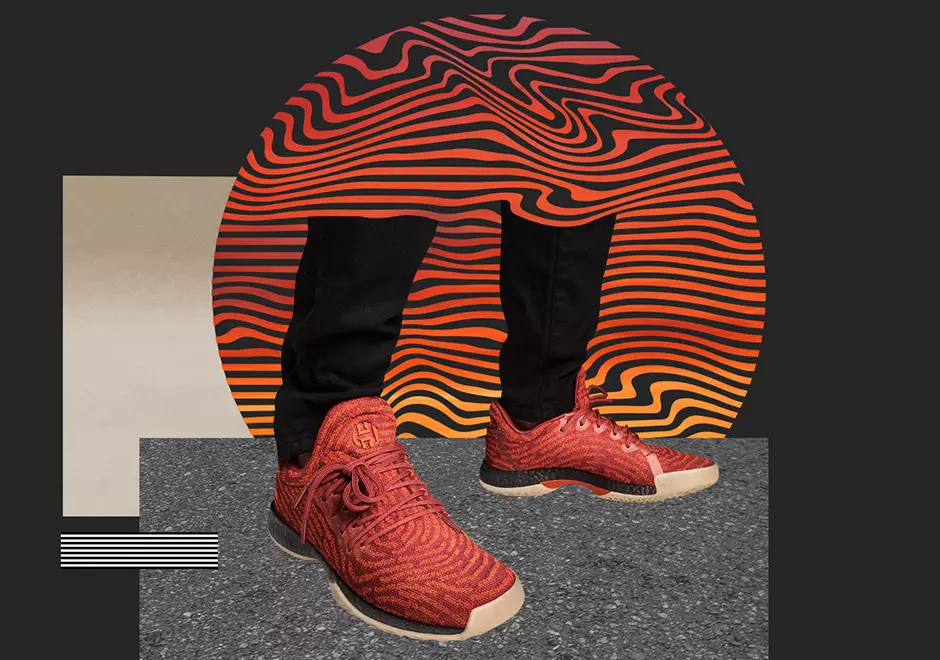 adidas Harden LS Fast Life Czerwony Pomarańczowy