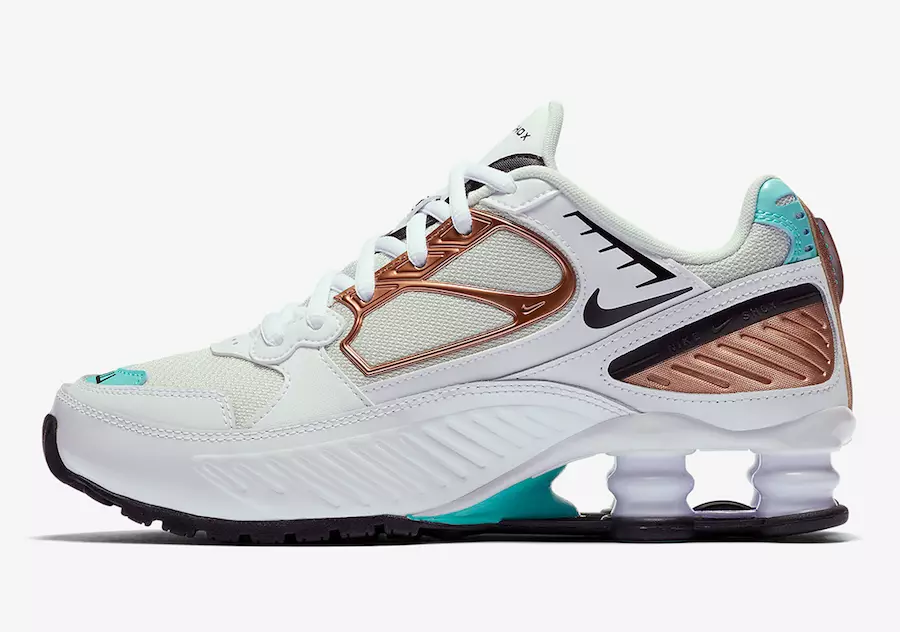 Санаи барориши Nike Shox Enigma White Rose Gold Aurora Green BQ9001-100