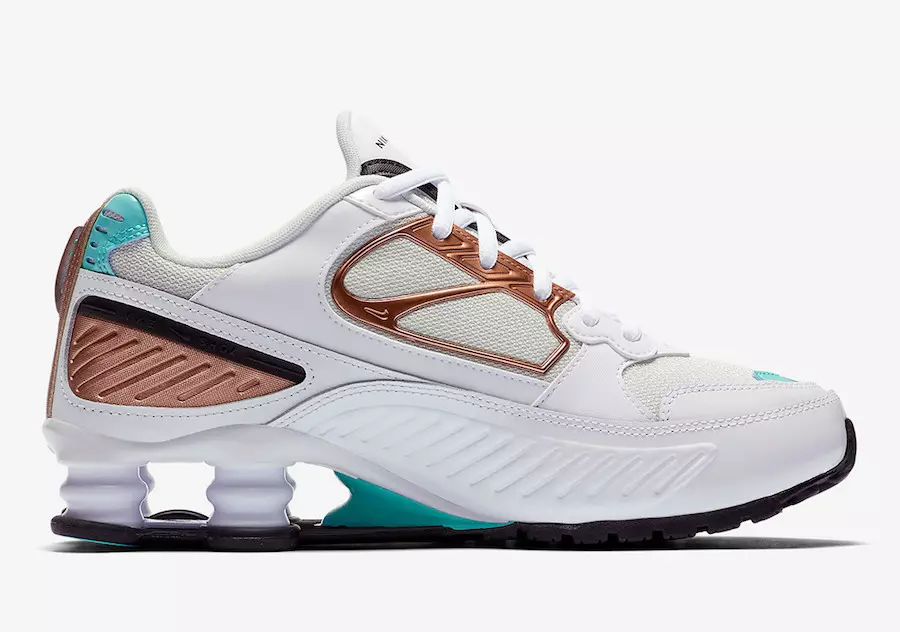 Nike Shox Enigma White Rose Gold Aurora Green BQ9001-100 Data de llançament