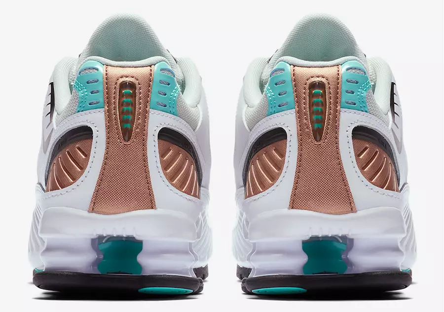 Nike Shox Enigma White Rose Gold Aurora Green BQ9001-100 Releasedatum