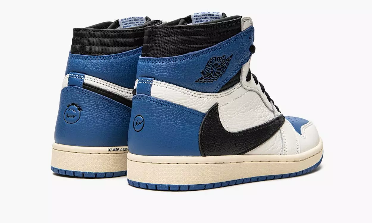 Travis Scott Fragment Air Jordan 1 әскери көк