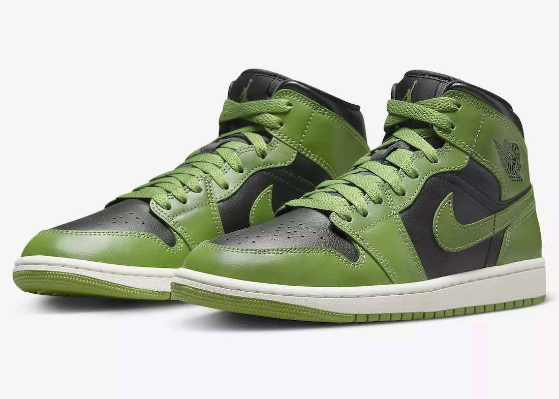 Air Jordan 1 Mid vises i grønt og svart