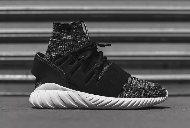 Adidas Tubular Doom Primeknit Glow tumši viršu pelēkā melnā krāsā