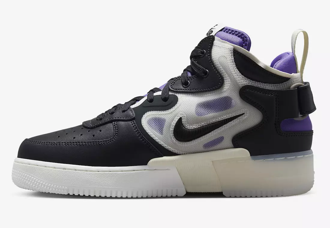 Nike Air Force 1 Mid React Black Purple DQ1872-001 Дата на издаване