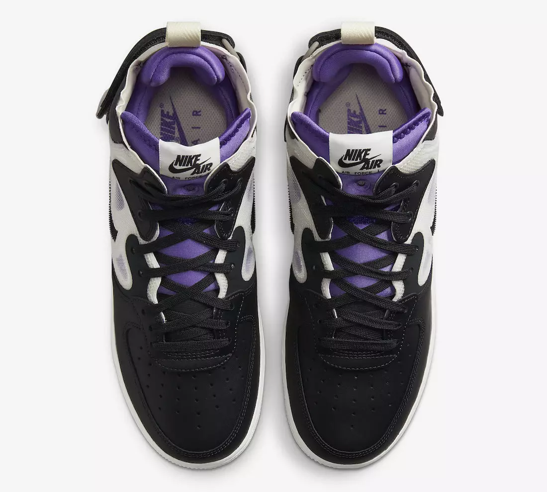 Date de sortie de la Nike Air Force 1 Mid React Noir Violet DQ1872-001