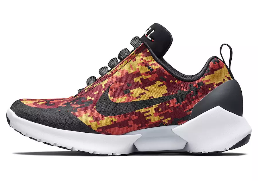 Nike HyperAdapt Digi Camo Foireann Dubh Red Habanero