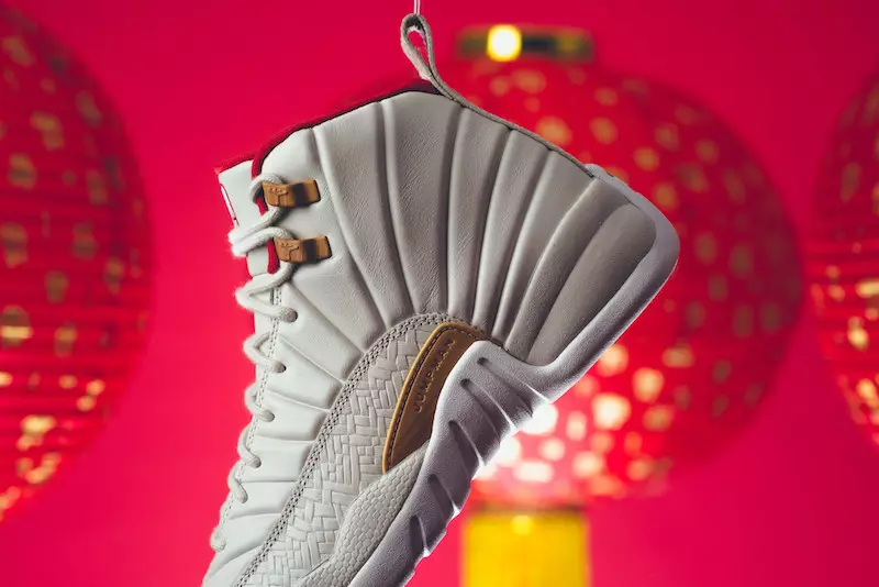 Air Jordan 12 CNY GS Light Orewood Brown Varsity Red 881428-142