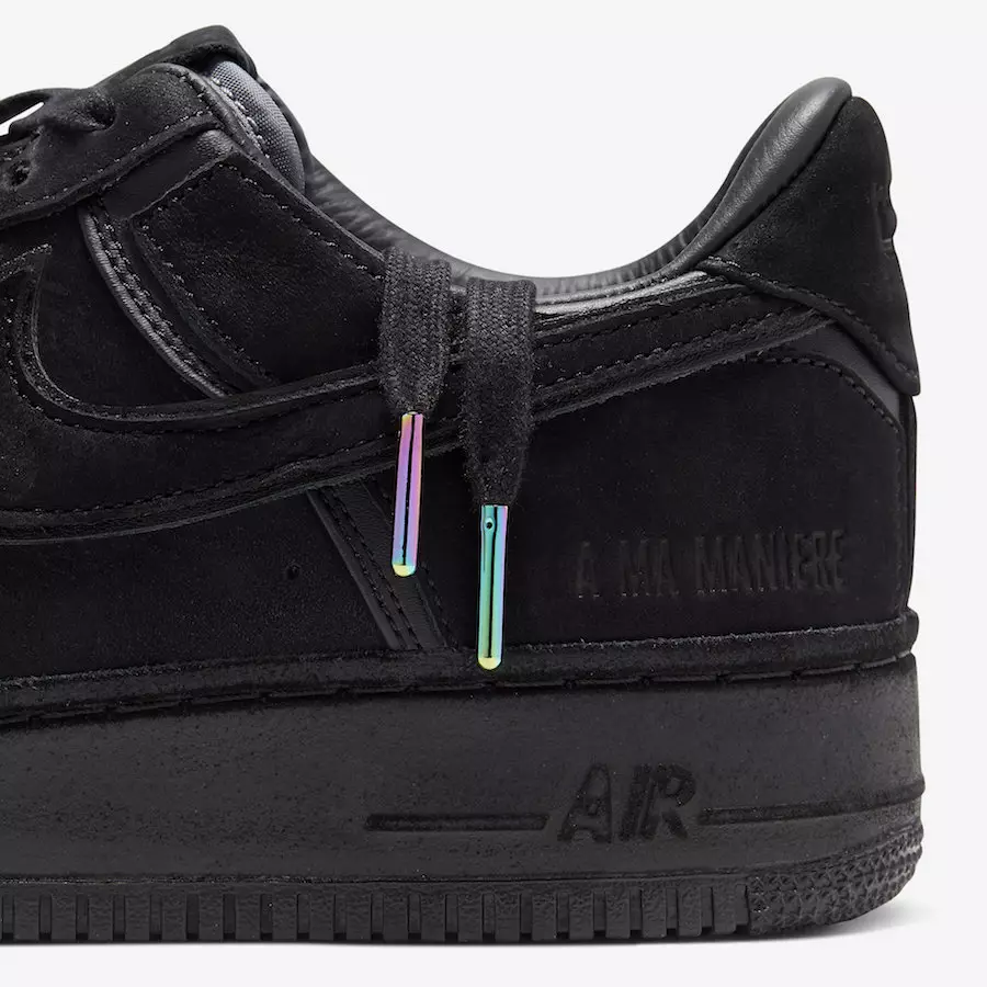 A Ma Maniere Nike Air Force 1 Black Hand Wash Cold CQ1087-002 תאריך שחרור