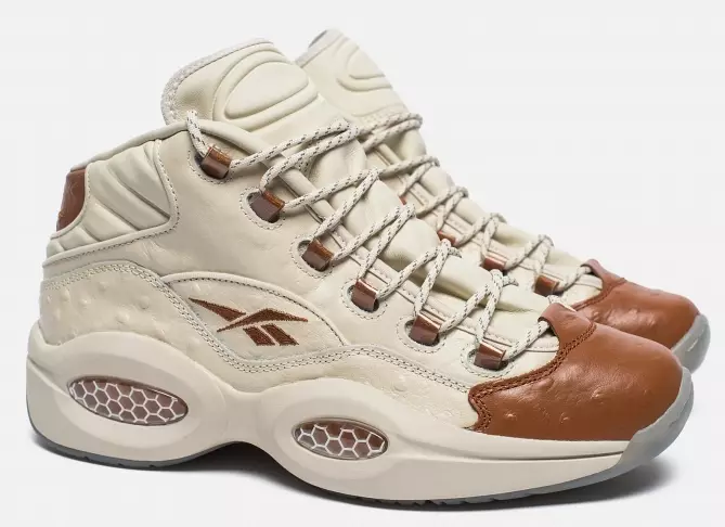 SNS Reebok Question შუა ქაღალდი თეთრი ყავისფერი ალაო