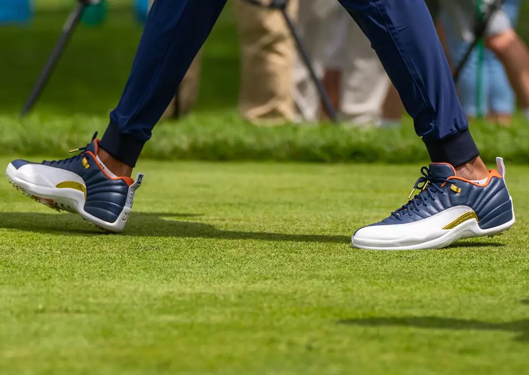 Air Jordan 12 Low Golf Midnight Navy, White Burnt Sunrise Metallic Gold DZ4524-400 Шығарылған күні