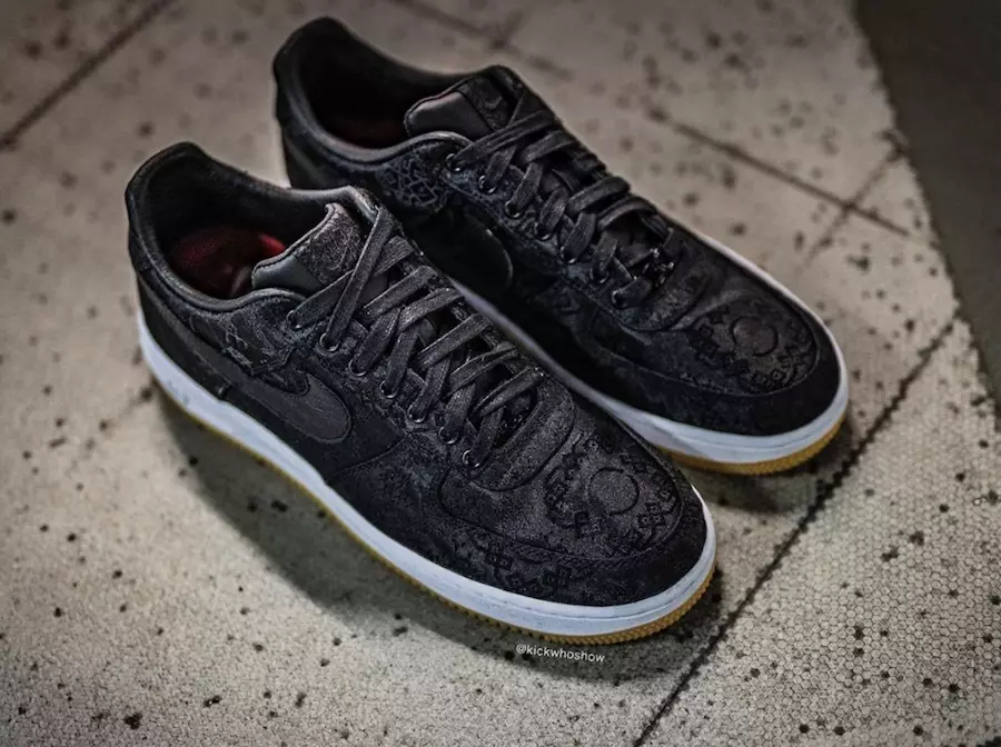 Fragment Clot Nike Air Force 1 Premium Black University Red White CZ3986-001 Dáta Eisiúna