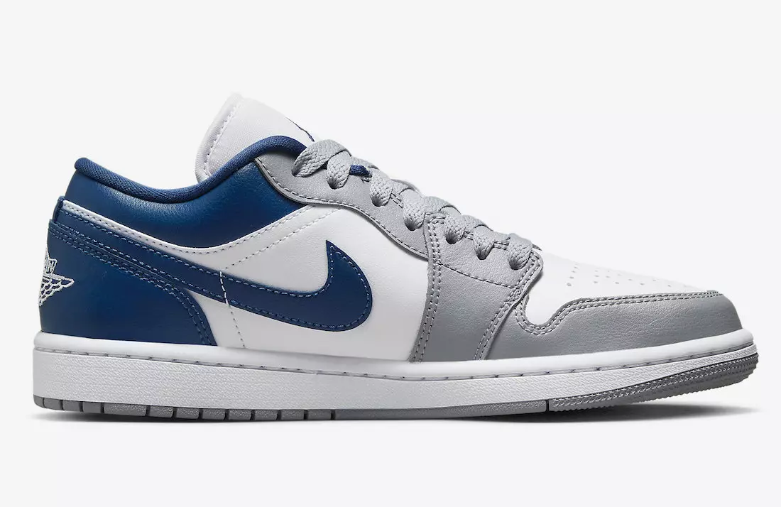 Air Jordan 1 Rendah Putih Abu-abu Biru DC0774-042 Tanggal Rilis