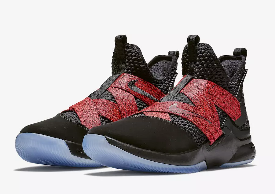 Nike LeBron Soldier 12 tiras pretas vermelhas AO2609-003 Data de lançamento