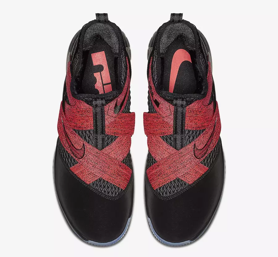 Nike LeBron Soldier 12 רצועות שחורות אדומות AO2609-003 תאריך יציאה