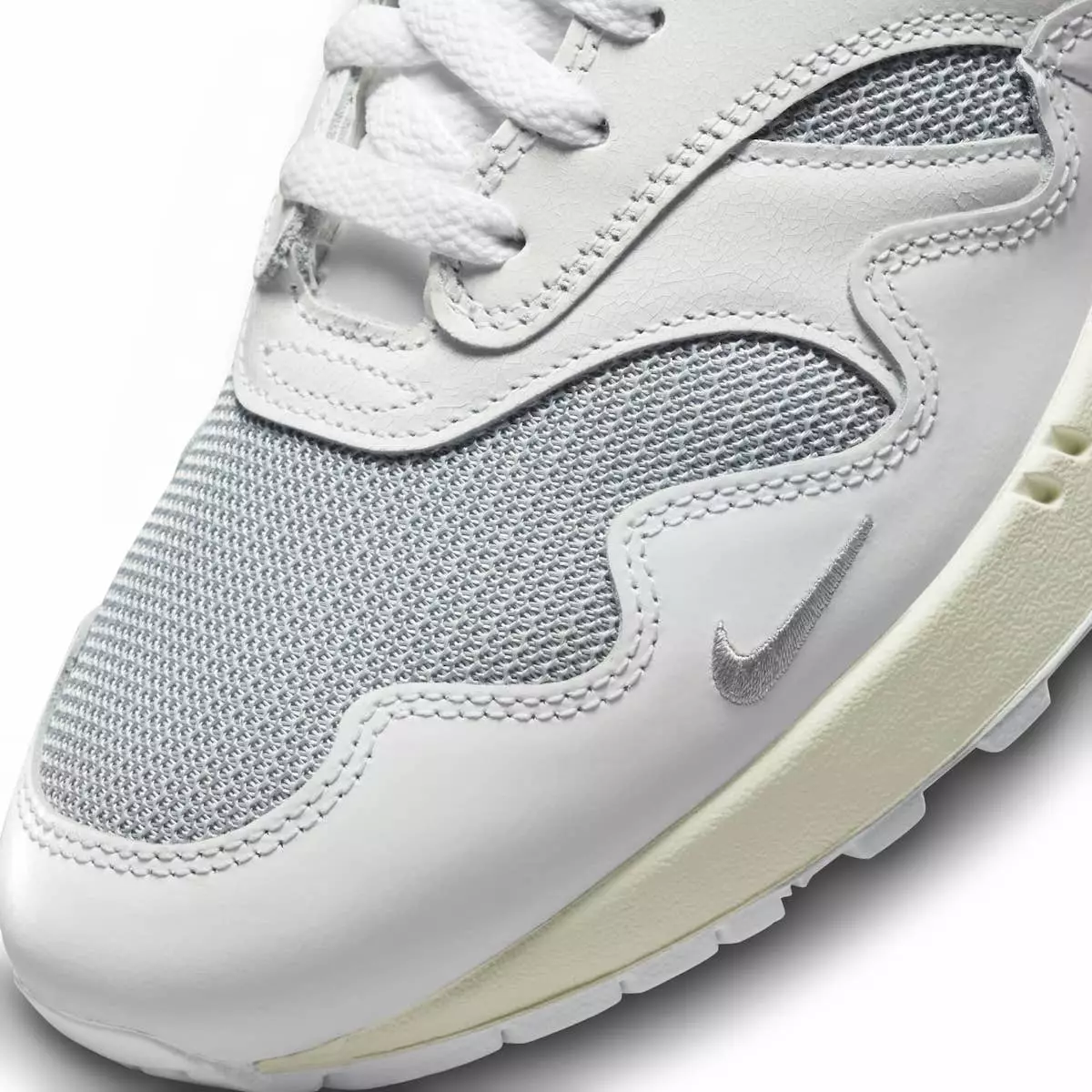 Patta Nike Air Max 1 White Grey DQ0299-100 ဖြန့်ချိသည့်ရက်စွဲ