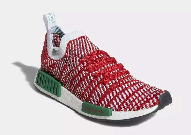 Adidas NMD R1 STLT Primeknit Christmas Collegiate Red Cloud White Bold Green D96820