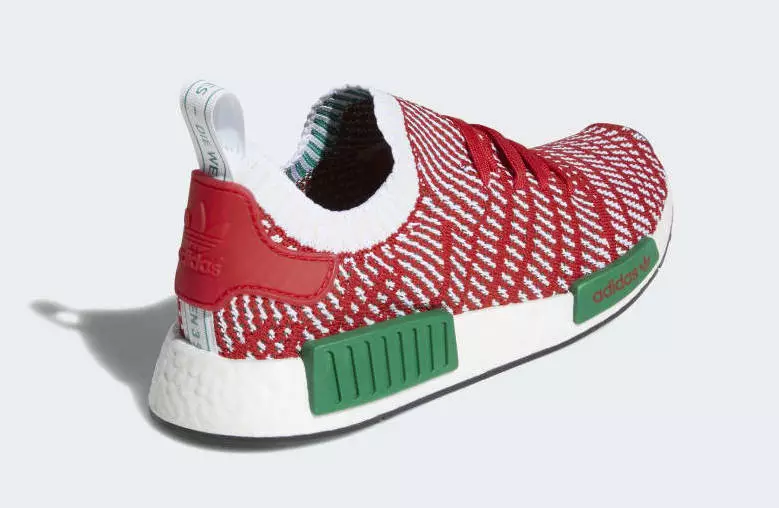 آدیداس NMD R1 STLT Primeknit کریسمس دانشگاهی ابر قرمز سفید پررنگ سبز D96820