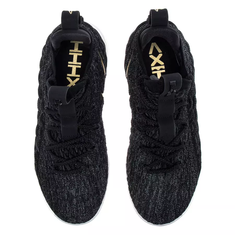 Nike LeBron 15 Óir Miotalach Dubh Íseal AO1756-001