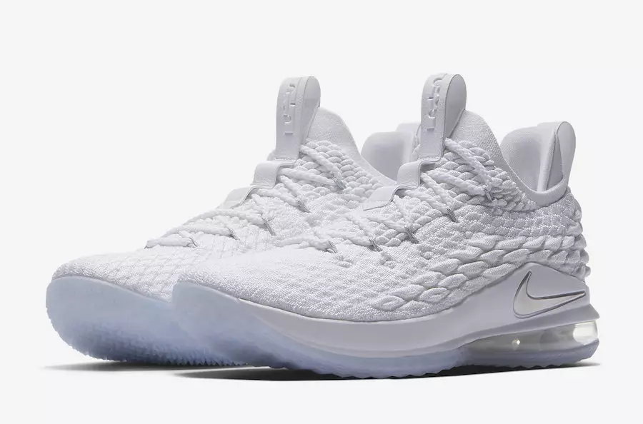 Nike LeBron 15 baixo branco metálico prata atmosfera cinza AO1755-100