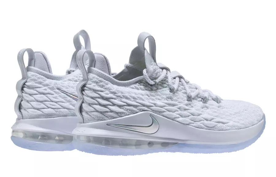 Nike LeBron 15 төмен ақ металл күміс AO1755-100