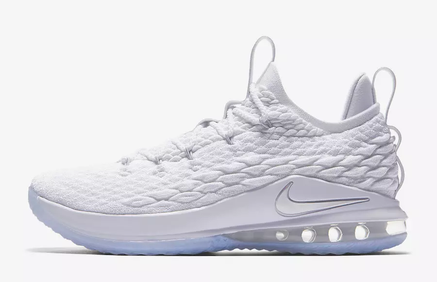 Nike LeBron 15 Låg Vit Metallic Silver Atmosphere Grå AO1755-100