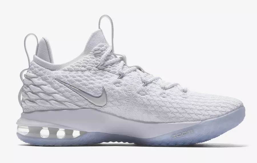 Nike LeBron 15 Låg Vit Metallic Silver Atmosphere Grå AO1755-100