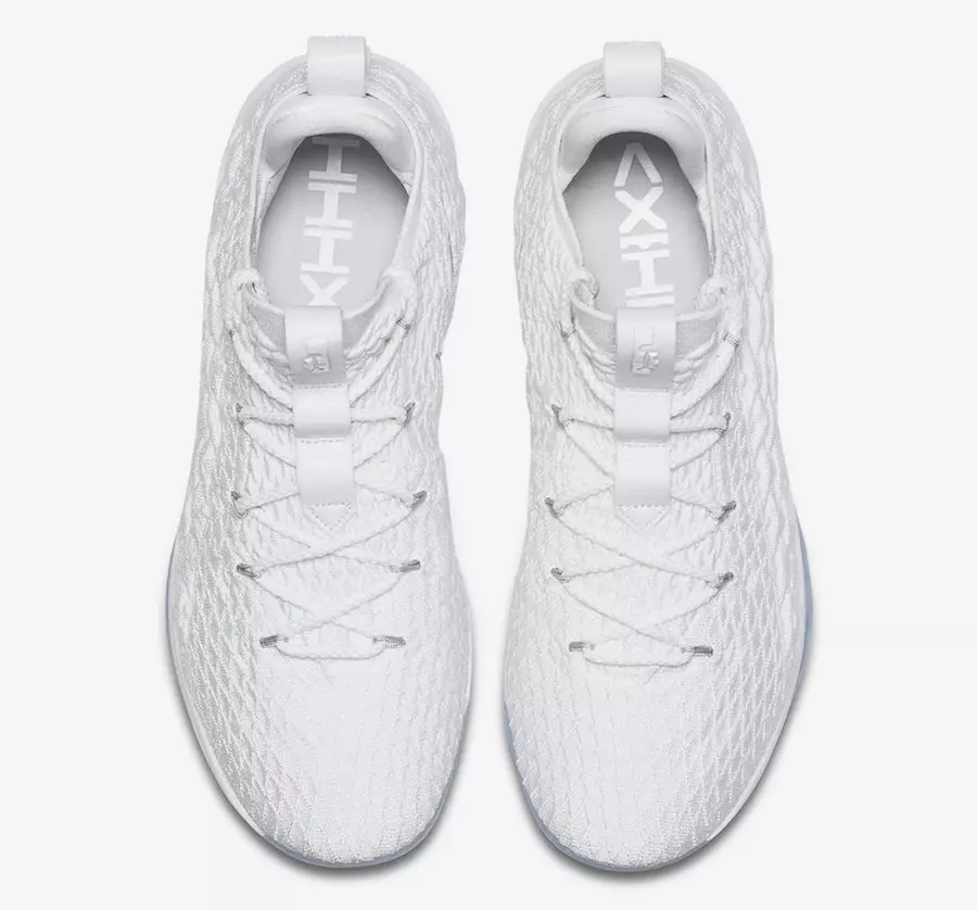 Nike LeBron 15 ցածր սպիտակ մետալիկ արծաթագույն մթնոլորտ Մոխրագույն AO1755-100