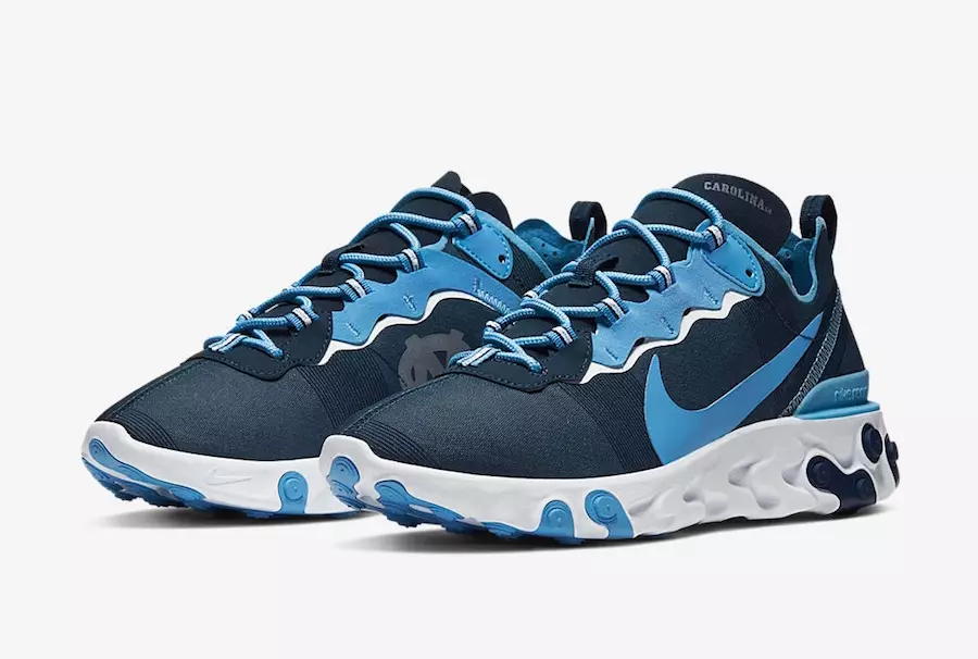 Nike React Element 55 UNC Tar Heels Izlaišanas datums