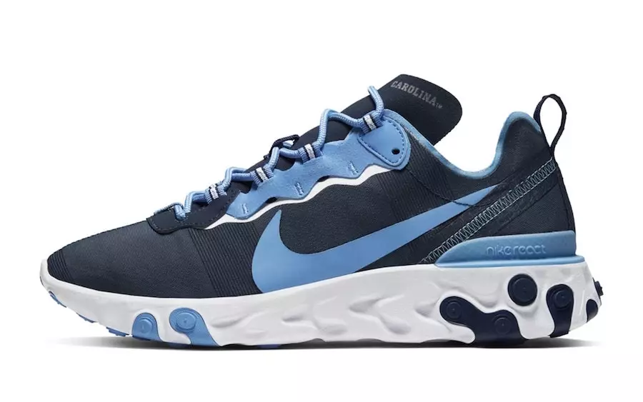 Nike React Element 55 UNC Tar Heels-ի թողարկման ամսաթիվը