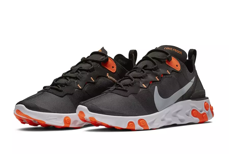 Nike React Element 55 Black Total Orange BQ6166-006 გამოშვების თარიღი ფასი