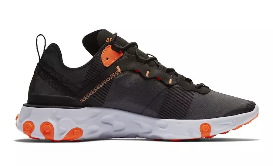 Nike React Element 55 Black Total Orange BQ6166-006 تاريخ الإصدار التسعير