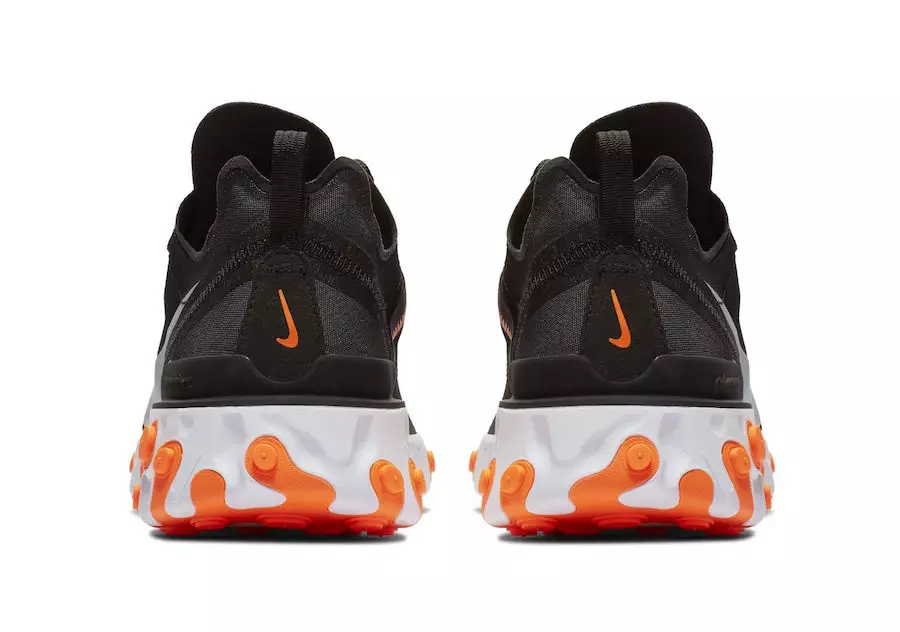 Nike React Element 55 Black Total Orange BQ6166-006 Цена за датум на издавање