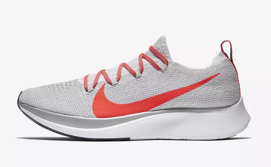 Nike Zoom Fly Flyknit Pure Platinum Bright Crimson AR4561-044 Data tal-Ħruġ