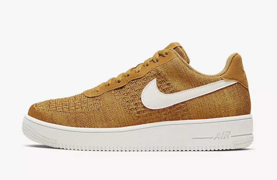 Nike Air Force 1 Flyknit 2.0 Gold Suede CI0051-700 Թողարկման ամսաթիվ