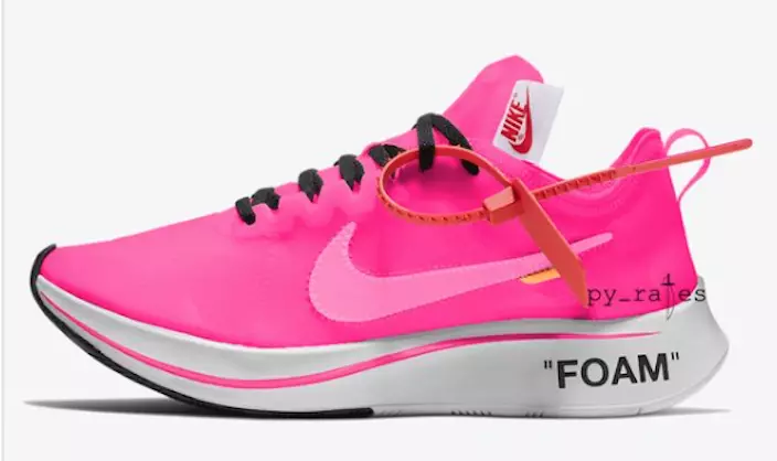 Off-White Nike Zoom Fly Pink Data Rilaxx tal-Kollezzjoni