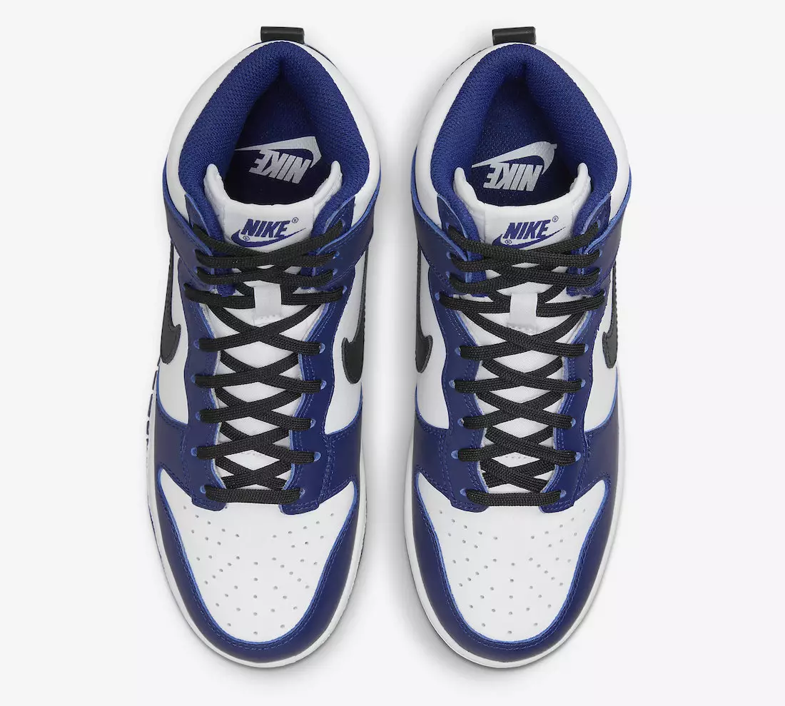 Ngày phát hành Nike Dunk High White Navy Blue Black DD1869-400