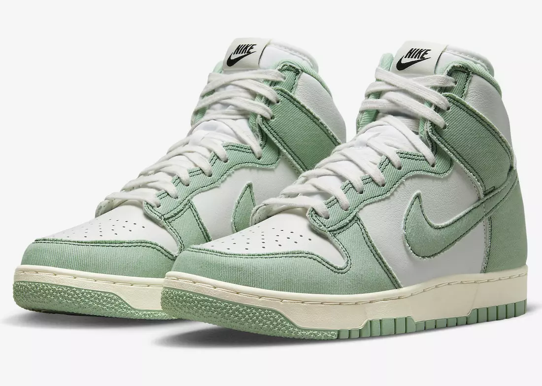 Nike Dunk High 1985 “Green Denim” oficiālās fotogrāfijas